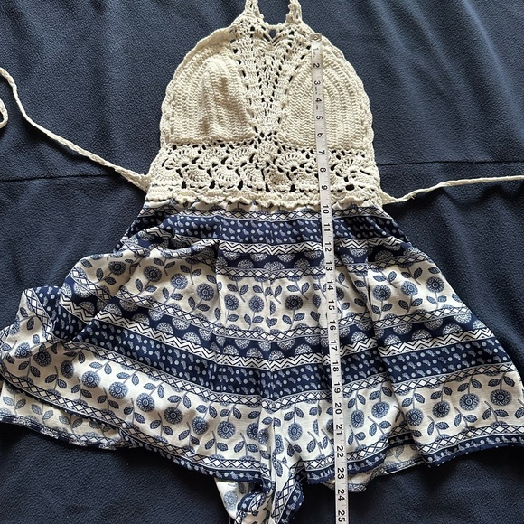 M - Blue Paisley L’atiste Romper - Picture 5 of 9